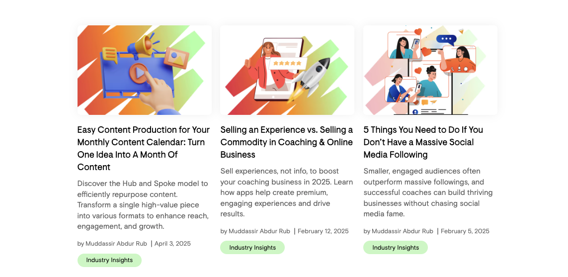 Three of the blog articles I wrote for Passion.io